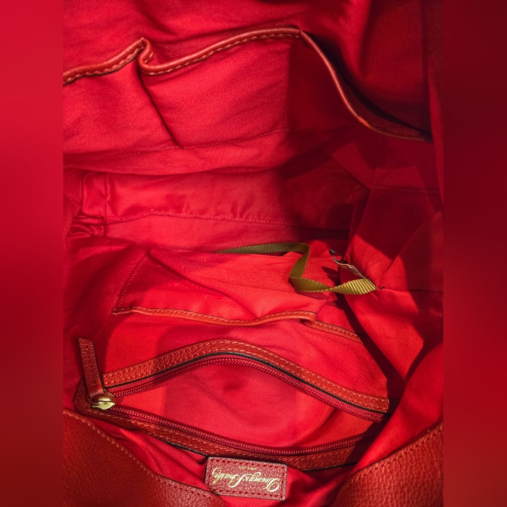 Dooney & Bourke Logo Lock Vibrant Red Hobo Bag - Picture 11 of 16